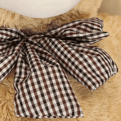 Big teddy bear with bow - big and soft plush