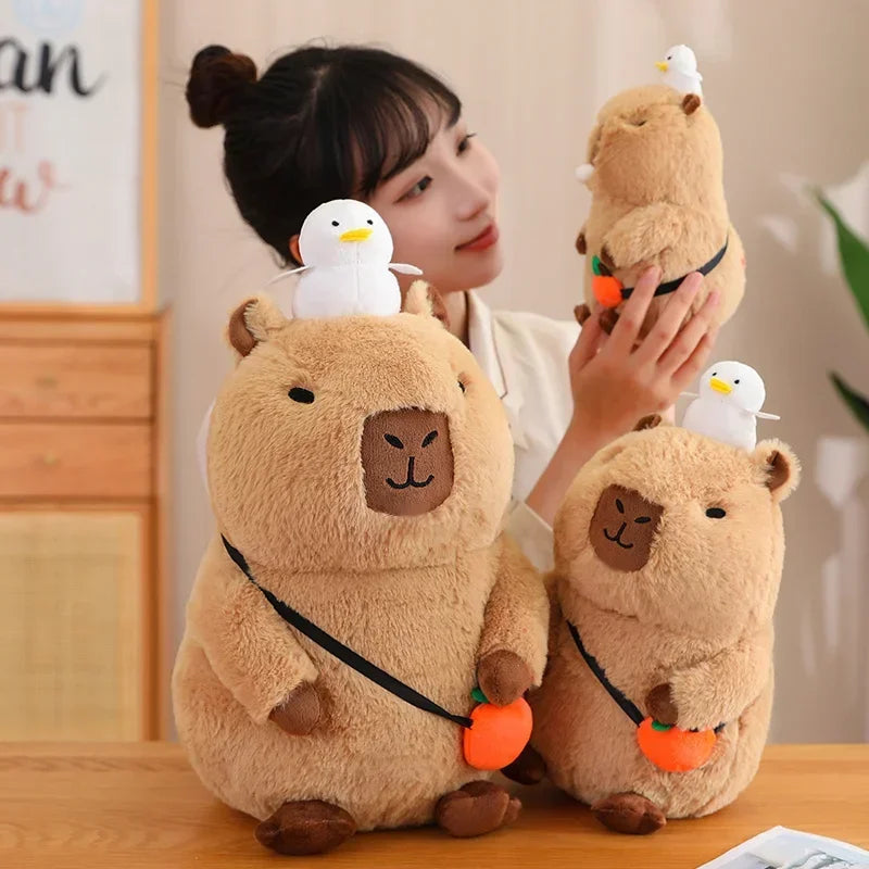 Capybara Plush with Strawberry Hat – 22cm Mini Toy