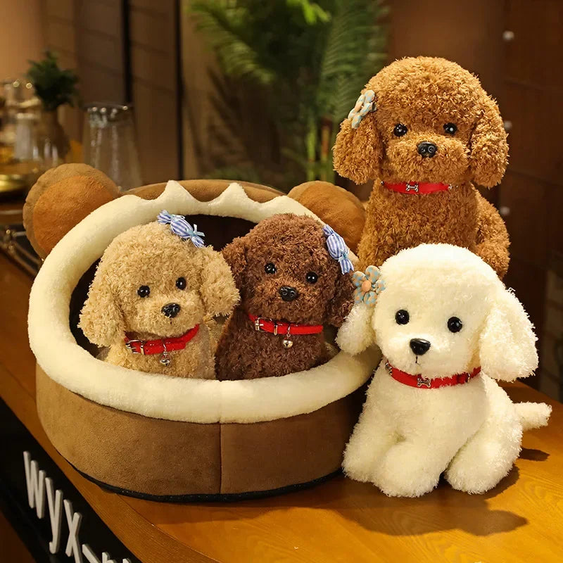 Teddy Puppy Plush – Cute Hugging Dog Toy for Kids & Adults