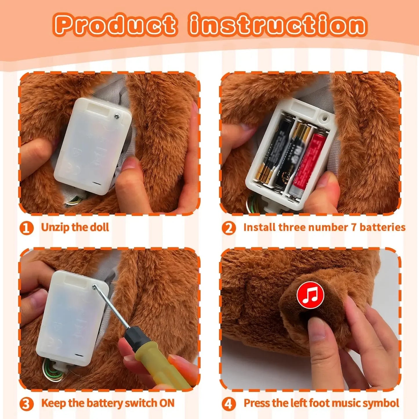 Soothing Capybara Plush – Light & Sound Toy for Babies