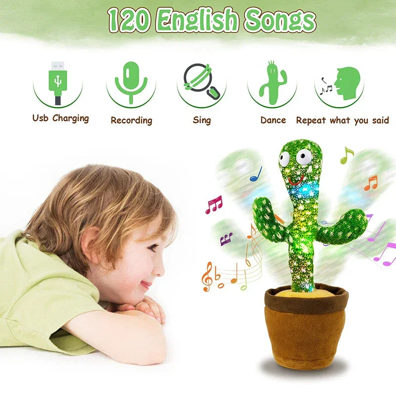 Dancing Cactus Toy – 120 Songs, Talking & Repeat | Kids Interactive Gift
