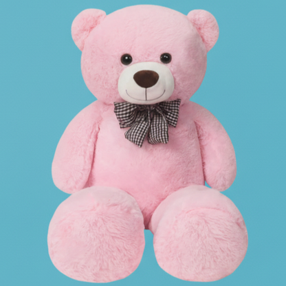 Big teddy bear with bow - big and soft plush